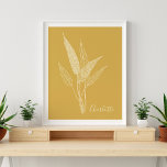 Affiche Moderne minimaliste Botanique en Jaune Personnalis<br><div class="desc">Poster personnalisé minimaliste moderne en jaune</div>