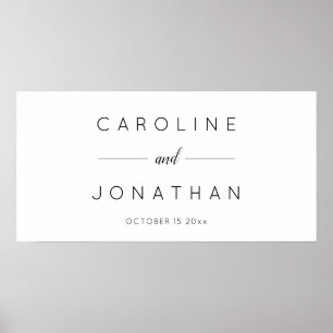 Affiche Moderne Minimaliste Écriture Personnalisée Mariage