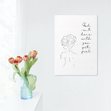 Moderne minimaliste Feminine Home Accent Line Art