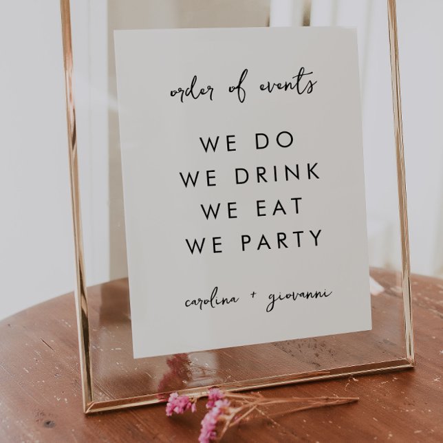 Affiche Moderne Minimaliste | Mariage Bienvenue Monogramme (Créateur téléchargé)