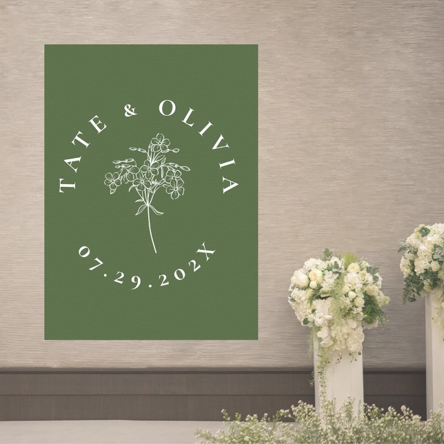 Affiche Moderne minimaliste Mariage botanique Couple (Créateur téléchargé)