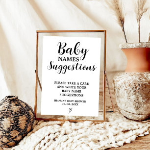 Affiche moderne minimaliste noms de bébé suggestions jeu s