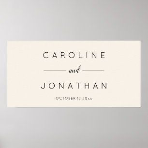 Affiche Moderne Minimaliste Script Ivoire Mariage Personna