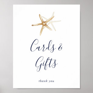 Affiche Moderne nautique Étoile de mer Cartes et Cadeaux
