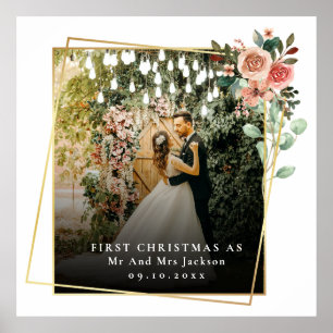 Affiche Moderne Notre Premier Noël En Tant Que M. & Mme Fl