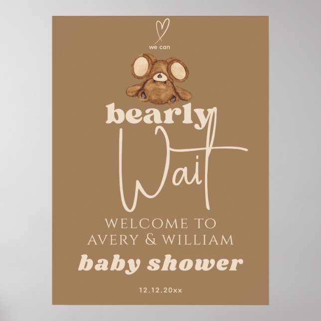Affiche Moderne nous pouvons attendre Baby shower (Devant)
