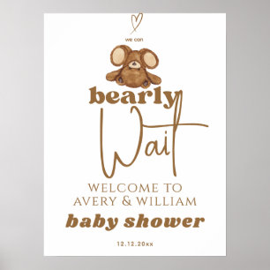Affiche Moderne nous pouvons attendre Baby shower