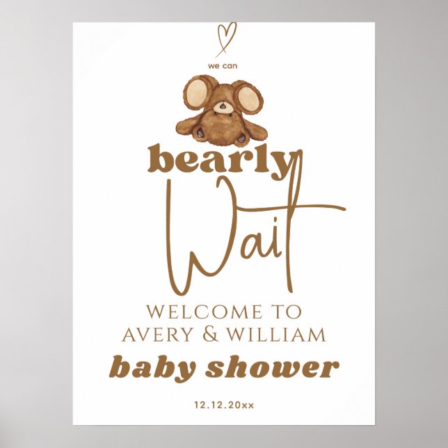 Affiche Moderne nous pouvons attendre Baby shower (Devant)