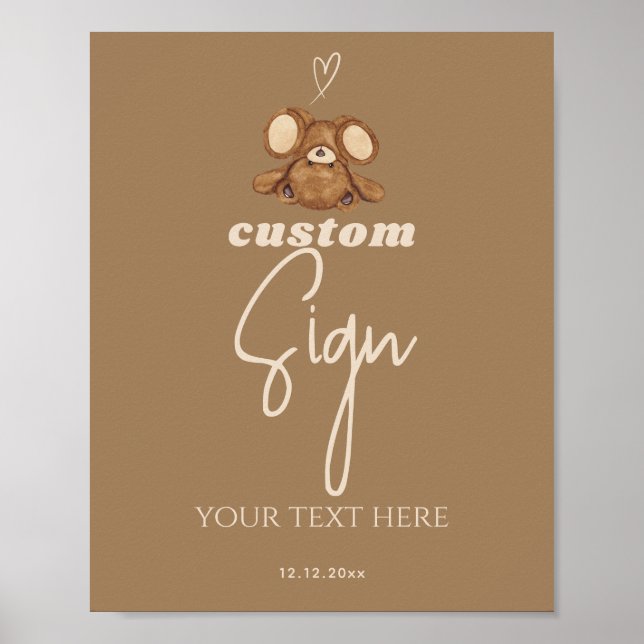 Affiche Moderne nous pouvons attendre Baby shower (Devant)