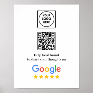 Affiche Moderne QR de Réaction aux Avis Google