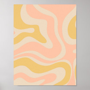 Affiche Moderne Retro Liquid Swirl Motif Abstrait Pastel