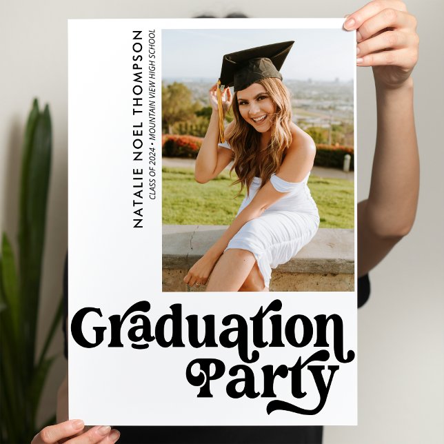 Affiche Moderne Retro Photo Moderne Super Graduation Party (Créateur téléchargé)