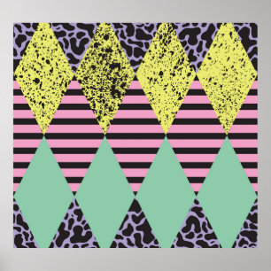 Affiche Moderne Rhombus : Style Abstrait Sans Couche.
