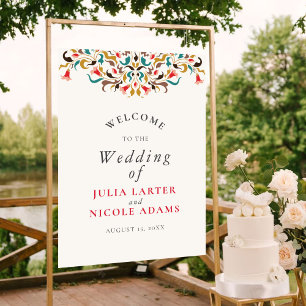 Affiche Moderne Romantique Élégant Mariage de couronne flo