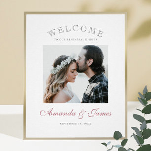 Affiche Moderne Rose Gold Schriftzug Photo Mariage Accueil