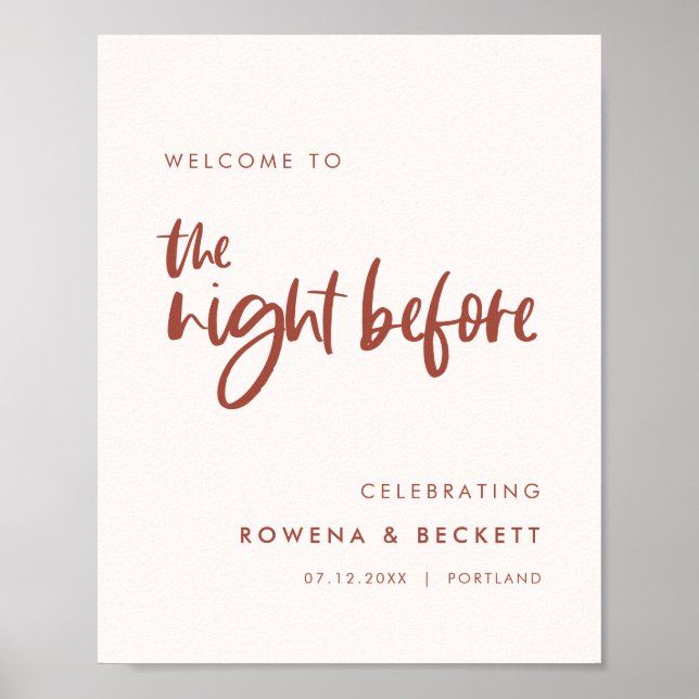 Affiche Moderne rose neige Bienvenue à la veille (Devant)