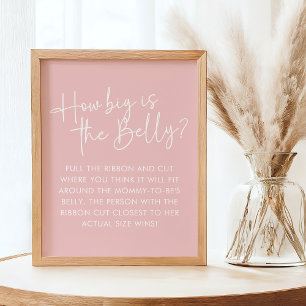 Affiche Moderne rose Oh Baby Simple ventre Guesser Jeu