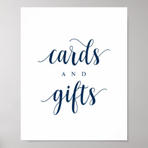 Affiche Moderne Rustique, Bleu Nuit, Cartes et Cadeaux de