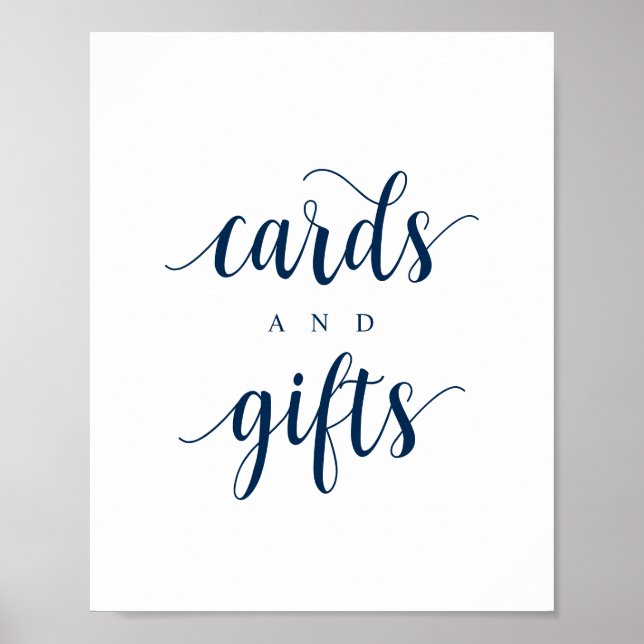 Affiche Moderne Rustique, Bleu Nuit, Cartes et Cadeaux de  (Devant)