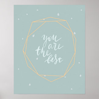 Affiche Moderne scandi mignon bleu vous êtes le meilleur