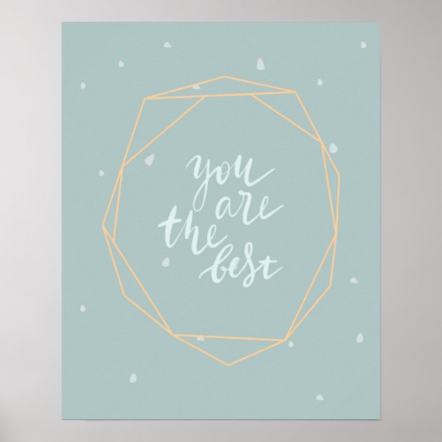 Affiche Moderne scandi mignon bleu vous êtes le meilleur   (Devant)