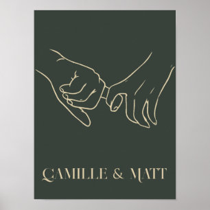 Affiche Moderne Simple Abstrait Line Art, boho chic