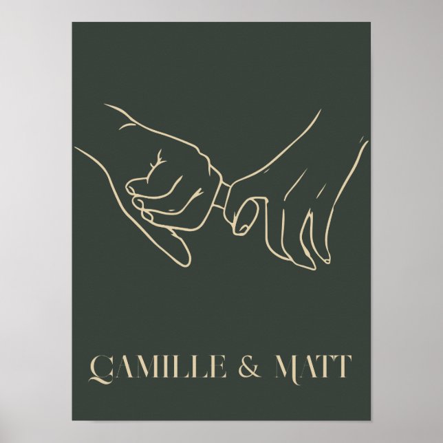 Affiche Moderne Simple Abstrait Line Art, boho chic (Devant)