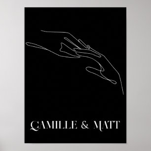 Affiche Moderne Simple Abstrait Line Art, boho chic Poste