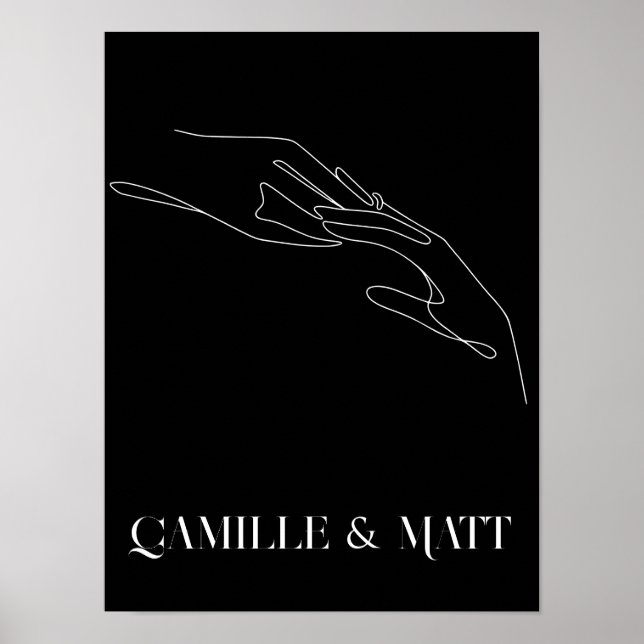 Affiche Moderne Simple Abstrait Line Art, boho chic Poste (Devant)