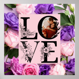Affiche Moderne Simple Amour Photo Joyeuse Saint-Valentin