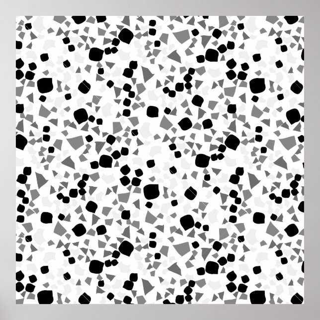 Affiche Moderne Simple Blanc Terrazzo Noir (Devant)