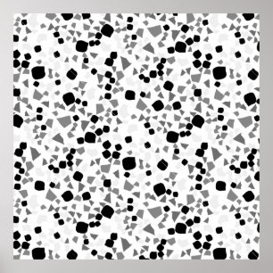 Affiche Moderne Simple Blanc Terrazzo Noir