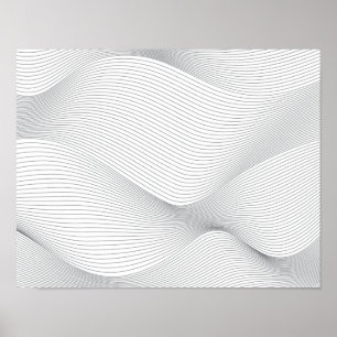 Affiche Moderne, simple, cool, abstrait motif d'onde de mo