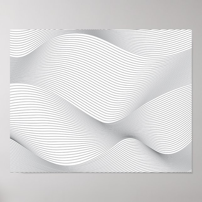 Affiche Moderne, simple, cool, abstrait motif d'onde de mo (Devant)
