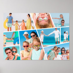 Affiche  Moderne Simple Personnalisé 9 Images Collage Pho
