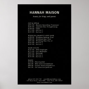 Affiche Moderne Simple, Professionnel, Salon, Liste de Pri