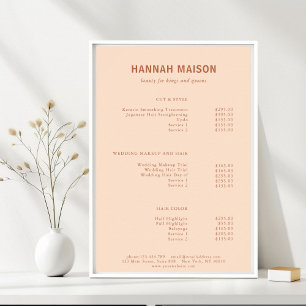 Affiche Moderne Simple, Professionnel, Salon, Liste de Pri