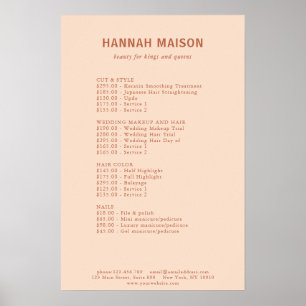 Affiche Moderne Simple, Professionnel, Salon, Liste de Pri