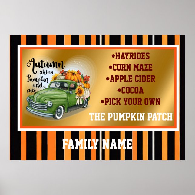 Affiche Moderne Thanksgiving Belle collection d'automne (Devant)