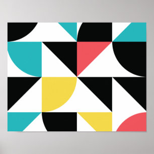 Affiche Moderne, urbain, coloré, amusant motif géométrique