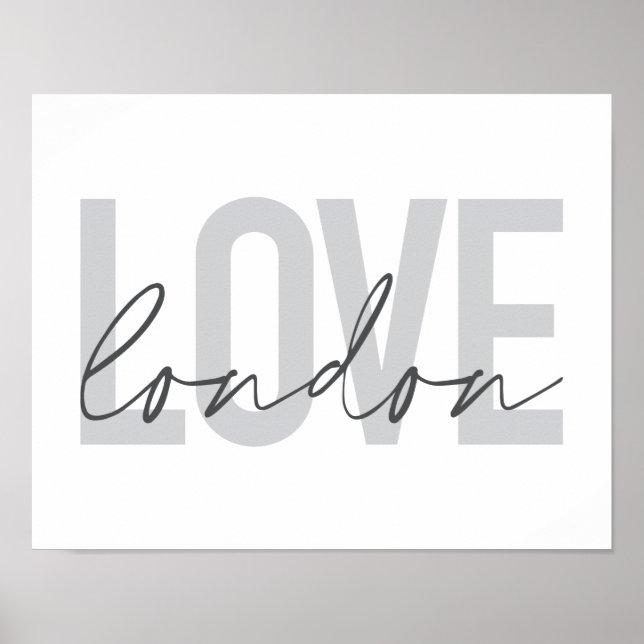 Affiche Moderne, urbain, simple, cool, design Love London (Devant)