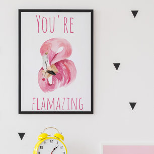Affiche Moderne Vous Flamazirez Beauté Flamant rose rose