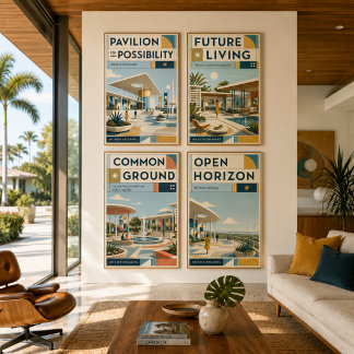 Affiche Modernité du Futur du Milieu du Siècle