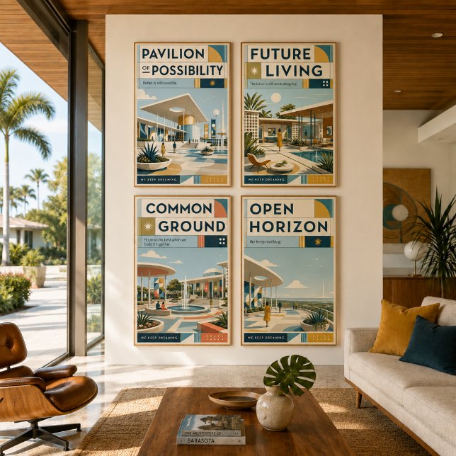 Affiche Modernité du Milieu de Siècle Common Groun (Créateur téléchargé)