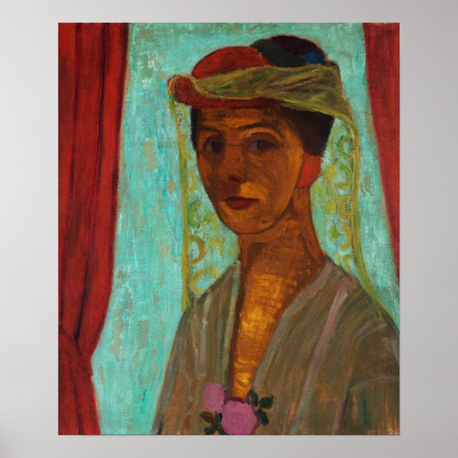 Affiche Modersohn-Becker - Autoportrait avec chapeau et vo (Devant)