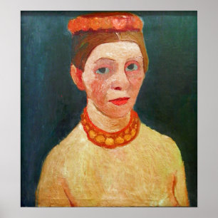 Affiche Modersohn-Becker - Autoportrait Avec Rouge