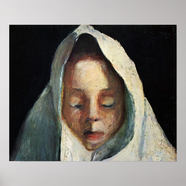 Affiche Modersohn-Becker - Child's Head With A White Cloth (Devant)