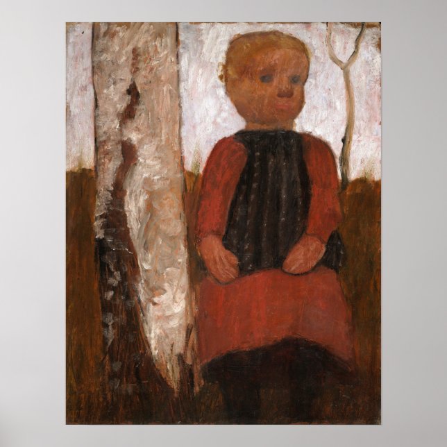 Affiche Modersohn-Becker - Enfant En Robe Rouge 1905 (Devant)