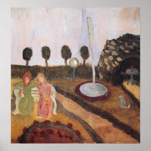 Affiche Modersohn-Becker - Femmes à la fontaine du jardin (Devant)