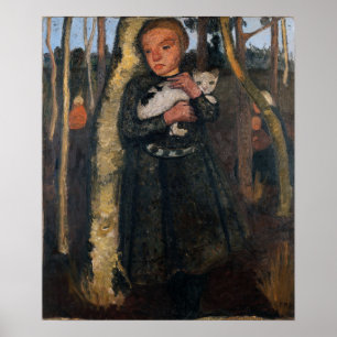 Affiche Modersohn-Becker - Fille dans la forêt de bouleaux